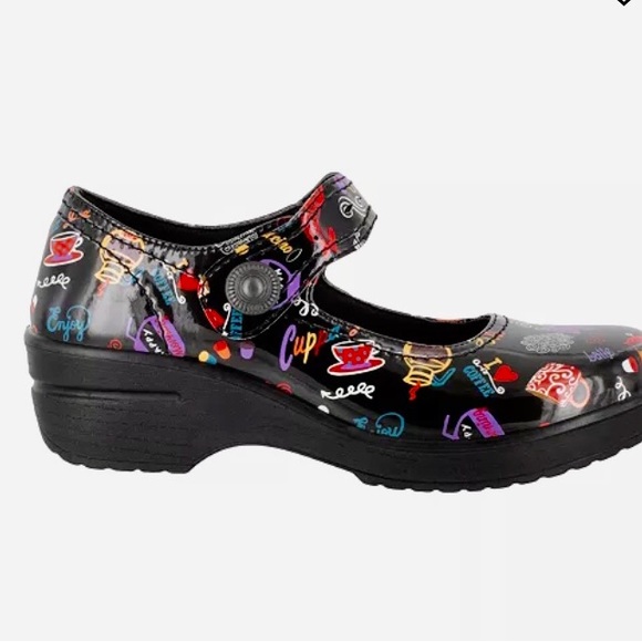 NWT Easy Works/easy street Patent Mary Janes with Coffee print new in box - Picture 1 of 3